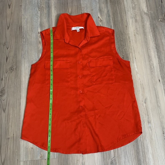 EUC Nine West Red Button Down Sleeveless Top, 14 - Picture 9 of 11